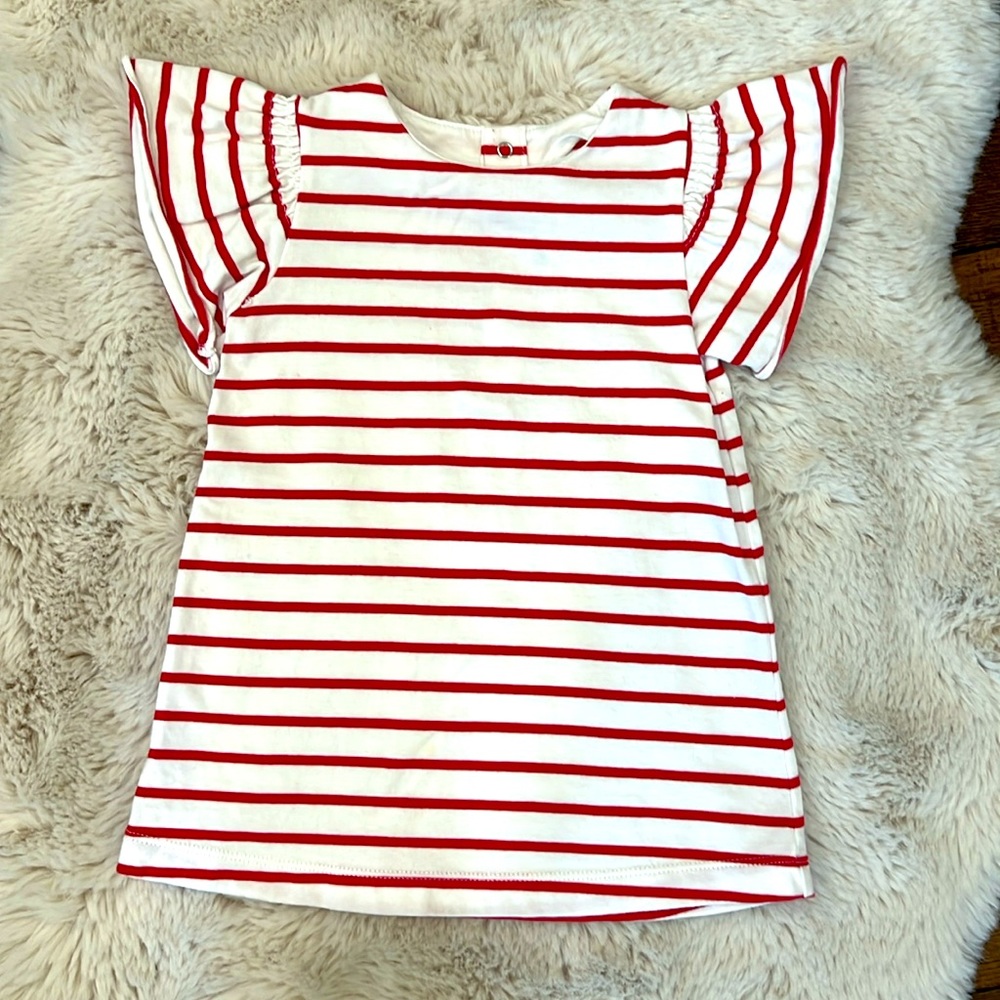 jacadi red and white striped dress size 18 mo